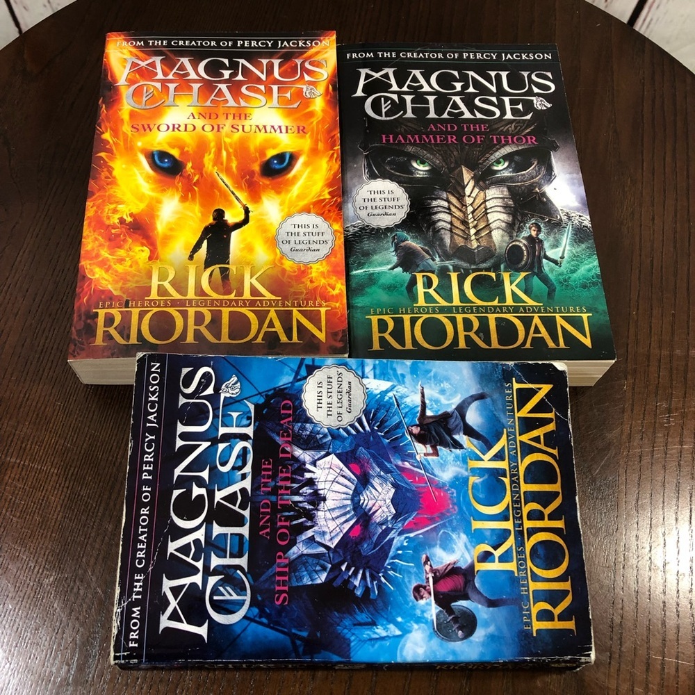 Rick Riordan Magnus Chase Paperback Book Complete 3 Book Set - Picture 2 of 8